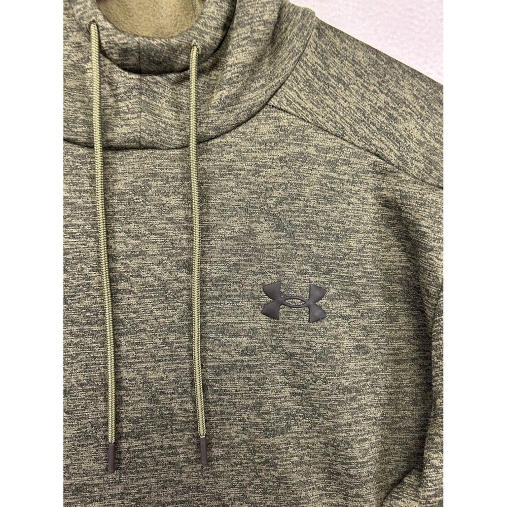 Athletic Gorpcore Under Armour Mens Large Green Space Dye Fleece Pullover Hoodie - Picture 4 of 9